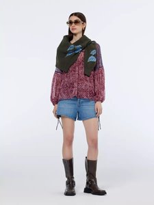 Printed Fil Coupe Top | Blue Mountain Print