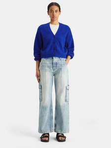 Fuzzy Relaxed Cardigan | Electric Blue