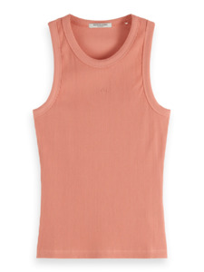 Scotch Soda: Racer Rib Tank | Clay Pink