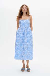 Alvina Dress | Blue Rose Jacquard