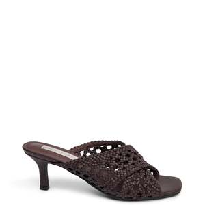 Lila Woven Heel | Chocolate Calf