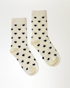 Heart Sock | Cream/Black