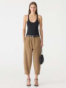 Crushed Cotton Summer Pant | Dark Tan