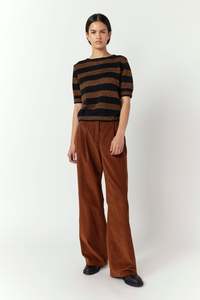 Sale Trial: Riley Stripe Top | Black/Ginger