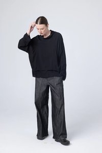 Sale Trial: Parka Sweater | Black Viscose Twill