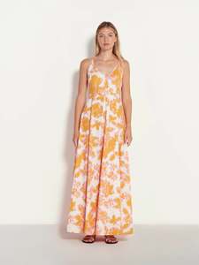 Sale Juliette Hogan: Lib Dress (Baroque Floral Cotton) Pink Grapefruit
