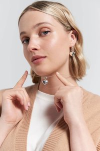 Palm2024 Gift Ideas: Runaway Heart Fob Necklace - 45cm | Silver