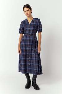 Plaid Dress | Navy