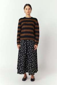 Riley Stripe Jumper | Black/Ginger