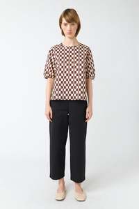 Checker Top | Brown Ivory