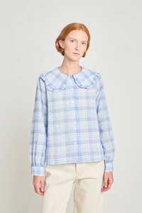 Sale Trial: Study of dreams blouse | Pale Blue Check