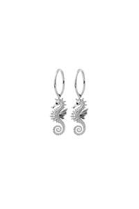 Seahorse Sleepers w Black Spinel | Silver