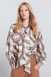 Reining Bow Blouse | Cream Multi