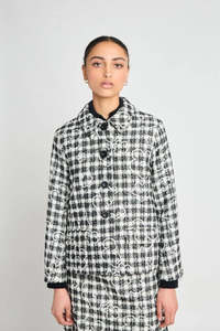 Maya jacket | Black & cream check
