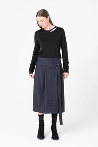 Made: Transform Skirt | Charcoal Stripe