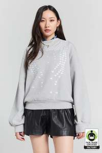 Sale Karen Walker: Broken Pearls Crewneck Sweatshirt | Grey Marle