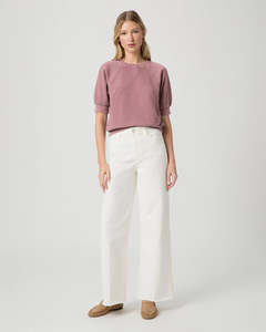 Anessa 31" | With Raw Hem - Tonal Ecru