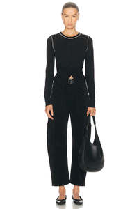 Denim: Marcelle Low Slung Cord Cargo | Charcoal