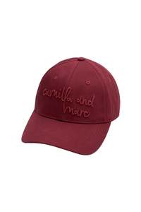Camilla Marc: Maren Embroidered Cap | Burgundy