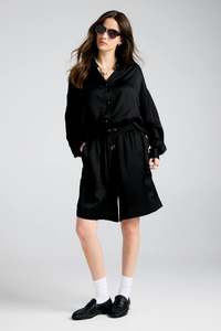 Long Maple Shorts | Black