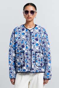 Quilted Drift Jacket | Blue Multi
