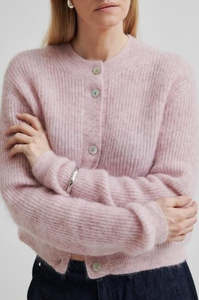 Second Female: Andrea Knit Rib LS Cardi | Sepia Rose