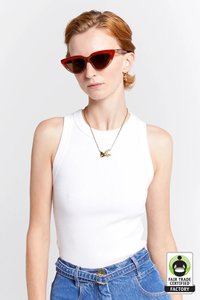 Cotton Ribbed Singlet | White