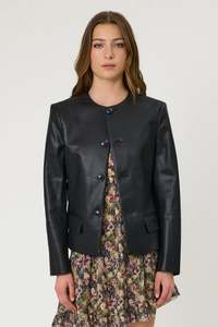 Remain: Alina Blazer | Black Leather