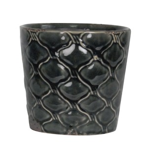 Indoor Pots: Nautilus Pot Black - XLARGE 20CM(W)X20CM(H)