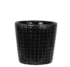 Indoor Pots: Loft Pot Black - LARGE  16CM(W)X16CM(H)