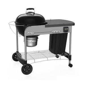 Weber Charcoal Barbeques: Weber Performer Premium Kettle Black with Gourmet Barbeque System Stainless Steel Grill - 57cm