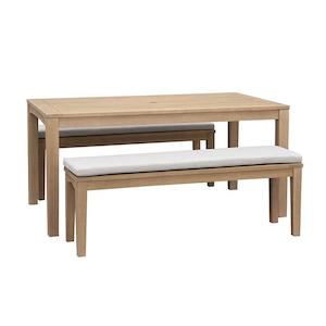 Outdoor Furniture: Aria 3 Piece Bench Dining Setting