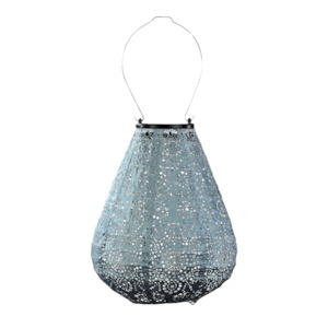Outdoor Accessories Games: Solar Lantern Tulip Fiore Grey Blue 20CM