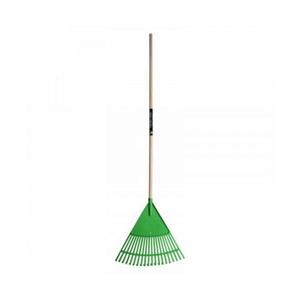 Leaf Rakes: Palmers Green Plastic Leaf Rake Wood Handle