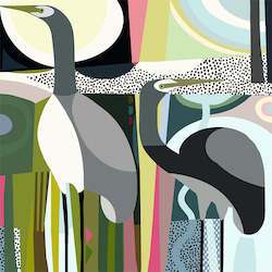 Fine Art Jane Galloway: Solitary Herons II