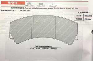 Ferodo Brake Pads: Ferodo FRP3018R Brake Pads DS3000