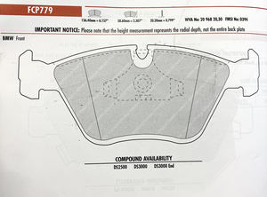 Ferodo FCP779 Brake Pads DS3000 Endurance