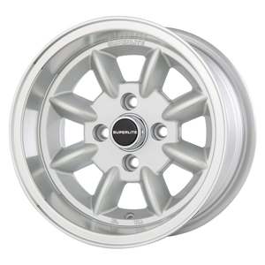 13 Inch Wheels: JBW 13 x 7 Superlite  4X108 ET0 Silver with hi-light