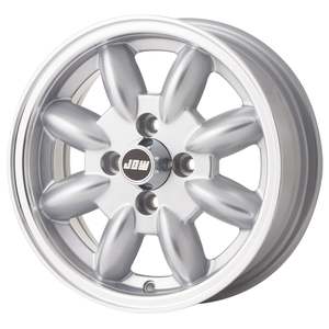13 Inch Wheels: JBW 13 x 5.5 Minilite 4x101.6 ET25 - silver with polished lip