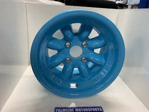 13 Inch Wheels: 13 x 8.0 8 Spoke Escort Group 4 Olympic Blue ET-12