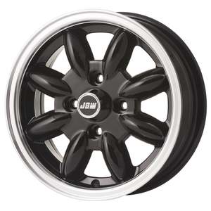 13 Inch Wheels: JBW 13 x 5.5 Minilite 4x95.25 ET25 - black with polished lip