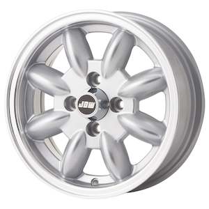 Fiat Triumph Toyota: JBW 13 x 5 Minilite 4x95.25 ET20 - silver with polished lip (sold as set 4)