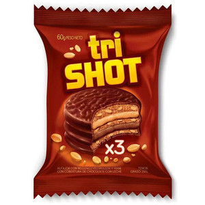 Products: Trishot Triple Alfajor with Peanut Butter and Chocolate Mousse 60g Mysite