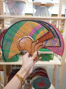 Panikeke Accessories: HALOTE FALA WOOD FAN (AUS STOCK)