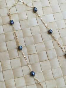 Island Necklaces: LUANA PEARL CHAIN NECKLACE
