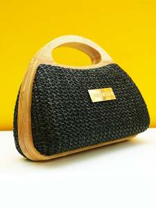 Bags Clutches Wallets: PANIKEKE KAFA WOOD CLUTCH BAG