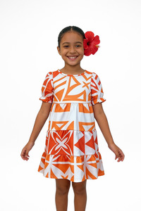 Panikeke Kloset: KAMATA ORANGE BABYDOLL GIRLS DRESS