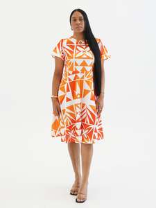 Panikeke Kloset: KAMATA ORANGE ILA KEYHOLE MIDI DRESS