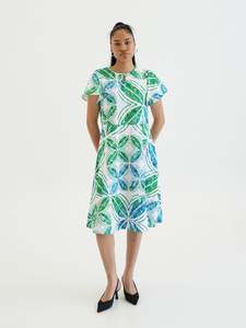 HULITIA BLUE ILA KEYHOLE MIDI DRESS