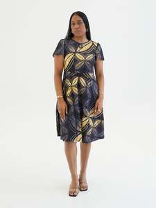 HULITIA BLACK ILA KEYHOLE MIDI DRESS